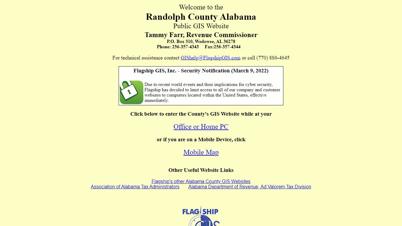 Randolph Public GIS Index - Alabama GIS